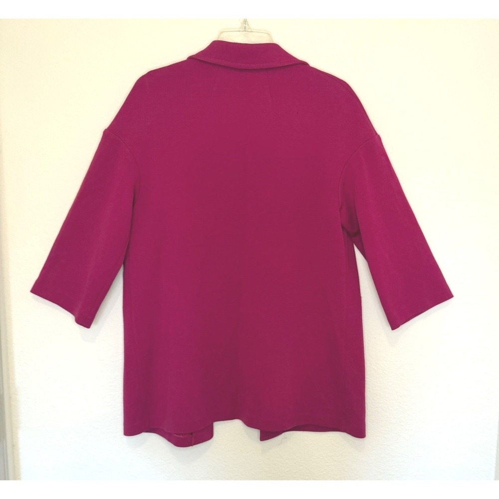 St John Knit Blazer Jacket 8 Pink Magenta Wool Blend Structured Career Luxury - Picture 2 of 6